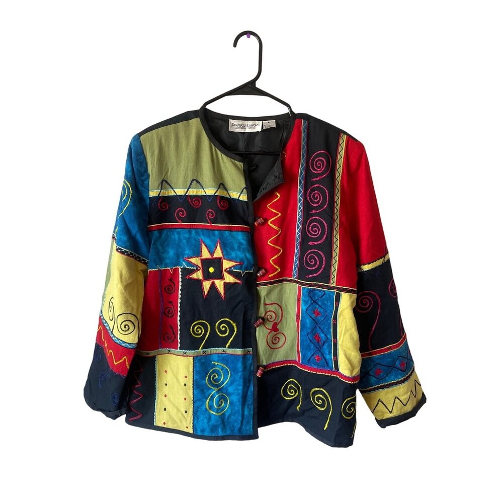 Drapers & Damon’s Women's Quilted Patchwork Boho Cottagecore Jacket Size Large‎